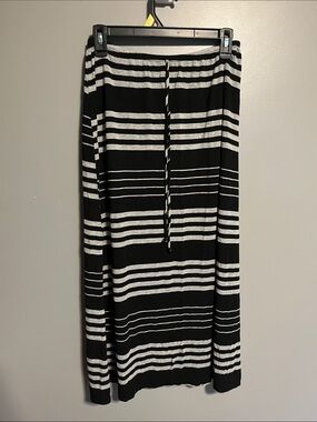 Black & Gray Striped Women's Maxi Skirt